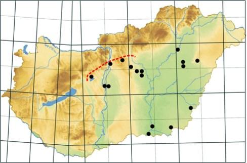 ábra. A Hyp o ratasa allo trie lla földrajzi elterjedése Magyarországon Fig. 8. Distribution of Hyporatasa allotriella in Hungary 9.