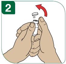 2 Távolítsa el a lepattintható kupakot az Extavia injekciós üvegéről.