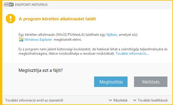 Amikor a víruskereső kéretlen alkalmazást talál, és nem tudja megtisztítani, A cím le van tiltva üzenetet tartalmazó értesítési ablak jelenik meg a képernyő jobb felső sarkában.