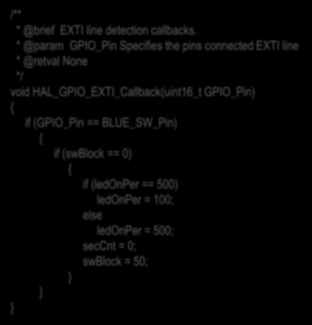 SensAct0 3. változat /** * @brief EXTI line detection callbacks.