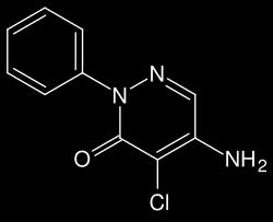 kloridazon CAS-szám 1698-60-8 Chloridazon EINECS 216-920-2 képlet: C 10 H 8 ClN 3 O Molekulasúly (g/mol) 221,66 Törésmutató 1.