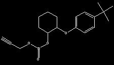 propargit CAS-szám 2312-35-8 Sulfurousacid, 2-[4-(1,1-dimethylethyl)phenoxy]cyclohexyl 2- propyn-1-yl ester EINECS 219-006-1 képlet: