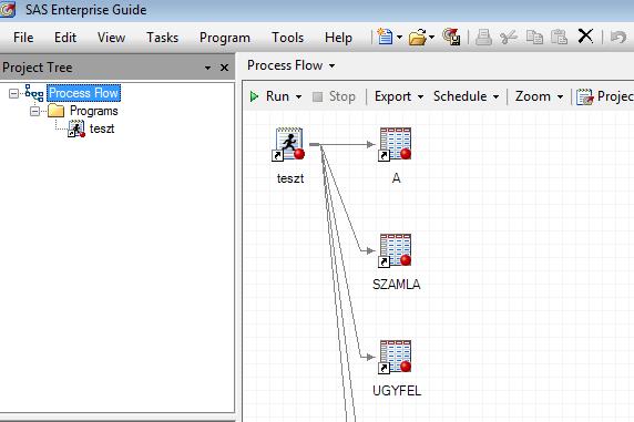 A Process Flowra kétszer kattintva, vagy a teszt.