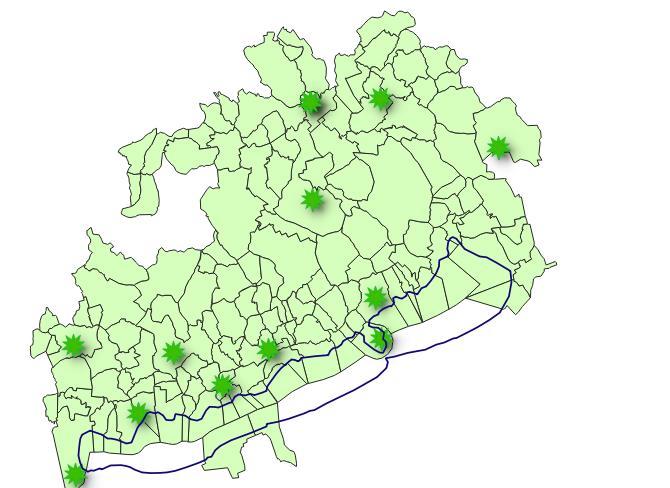 Bemutatóhelyek a Geopark területén