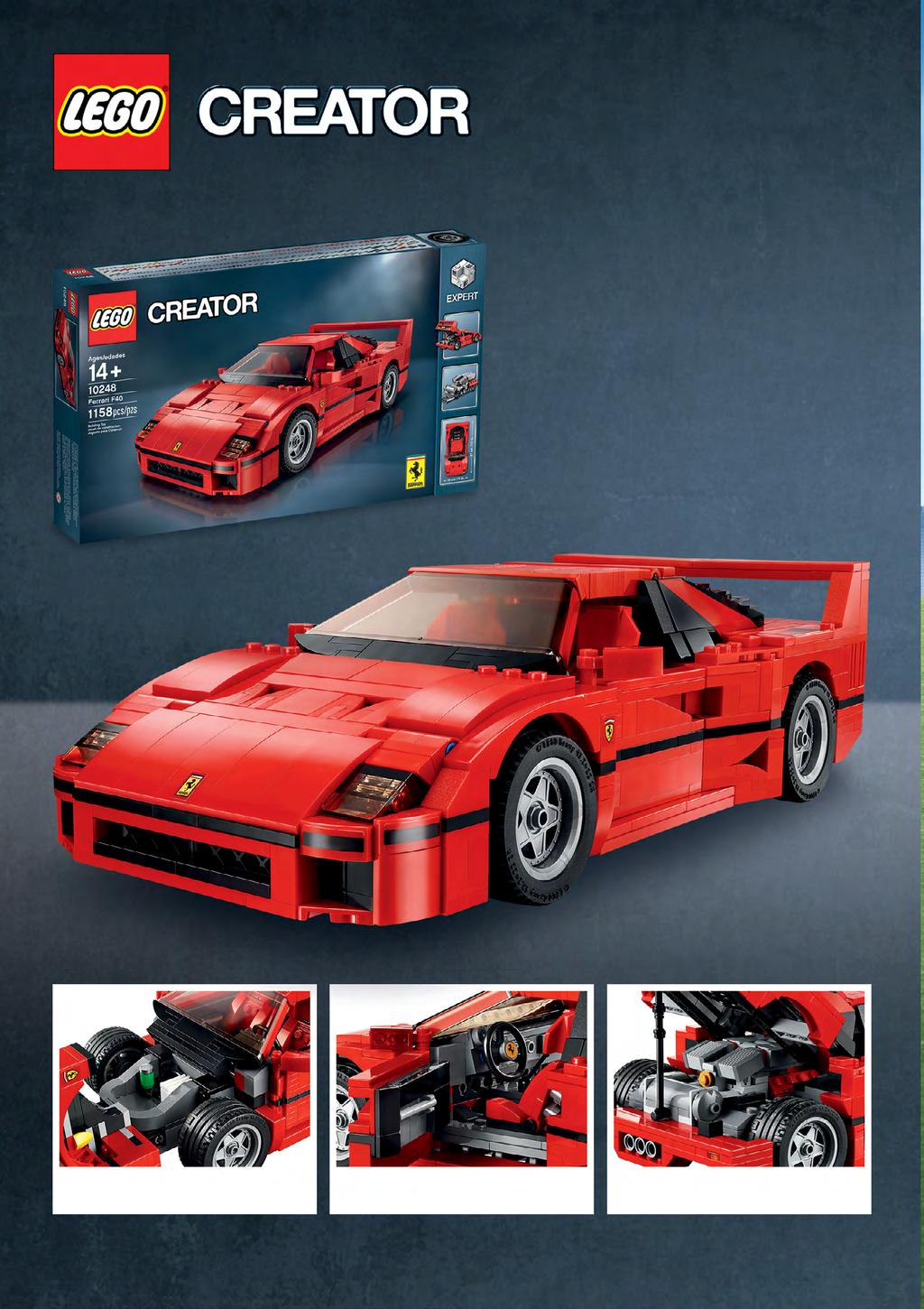 MEGÉRKEZETT A FERRARI IKONIKUS MODELLJE Ez a fantasztikus LEGO autó, magában rejti mindazon részletet amelyek ikonikussá tették ezt a sportkocsit: a karcsú aerodinamikai elemek, jellegzetes hátsó
