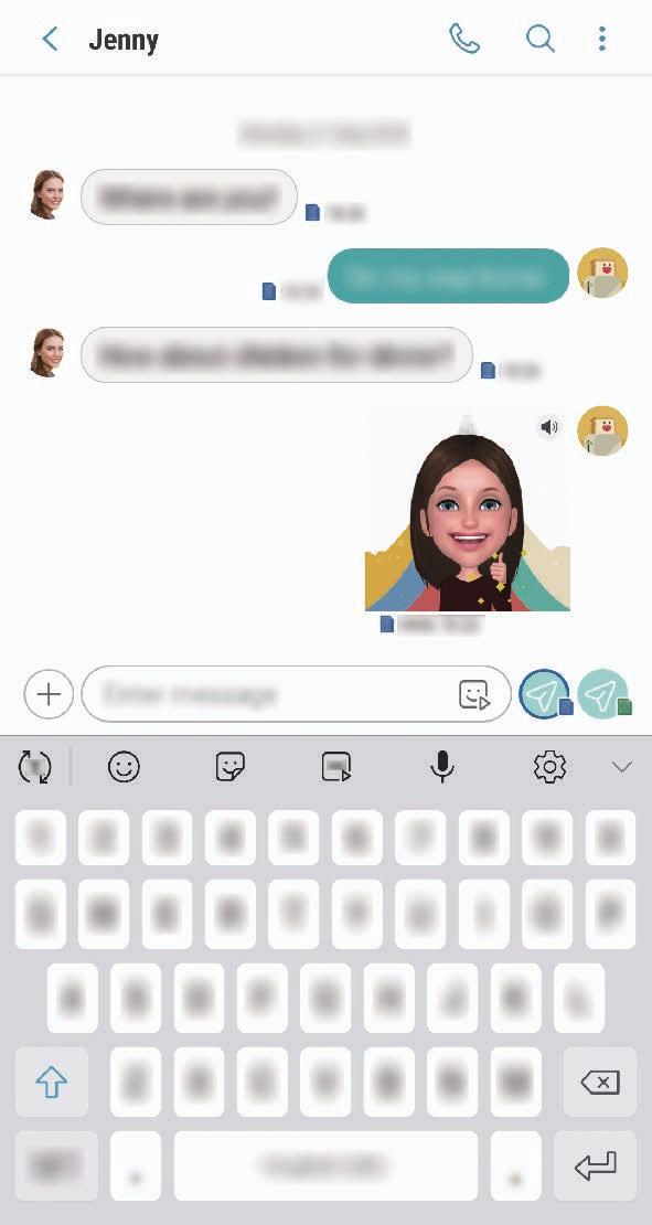 Egyéni emoji matricák használata csevegés közben Használhat Egyéni emoji matricákat üzenetküldések vagy közösségi hálózatokon