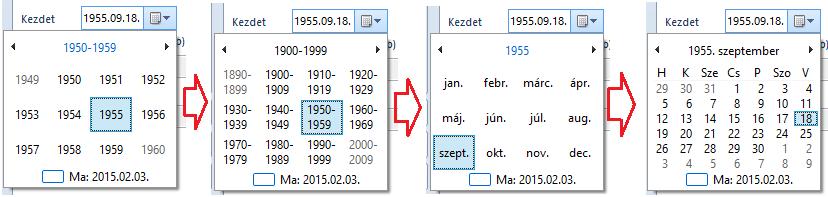 Dátum megadása a dátumválasztóval PONT KOORDINÁTÁI A parancssori ID (KOORD)