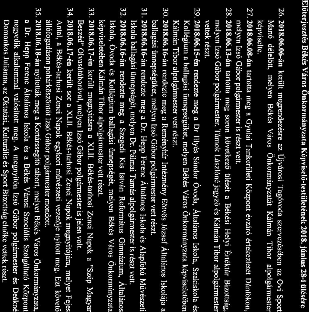 Előterjeszt Bék Város Önkormányzt Képviselő-testületének 2018. június 28-i ülére 26. 2018.06.