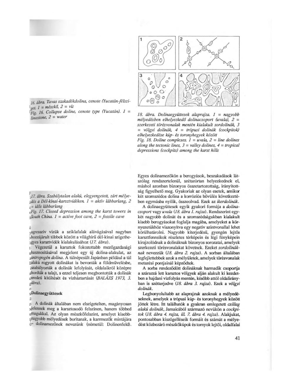 1 ---N S--- ) & & / ( o W ) 16 ábra. Tavas szakadékdolina, cenoíe (Yucatán-félszi- et. 1 = mészkő, 2 - víz Fig. 16. Collapse doline, cenoíe type (Yucatán). 1 = limestone, 2 = water 3 ( ) 0 \.