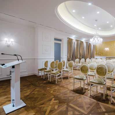 Capacity Theatre Style Classroom Style Boardroom Style U-Shape Style Reception Style 40 people 34 people 30 people 26 people 54 people Hild terem A szálloda 70 négyzetméteres,