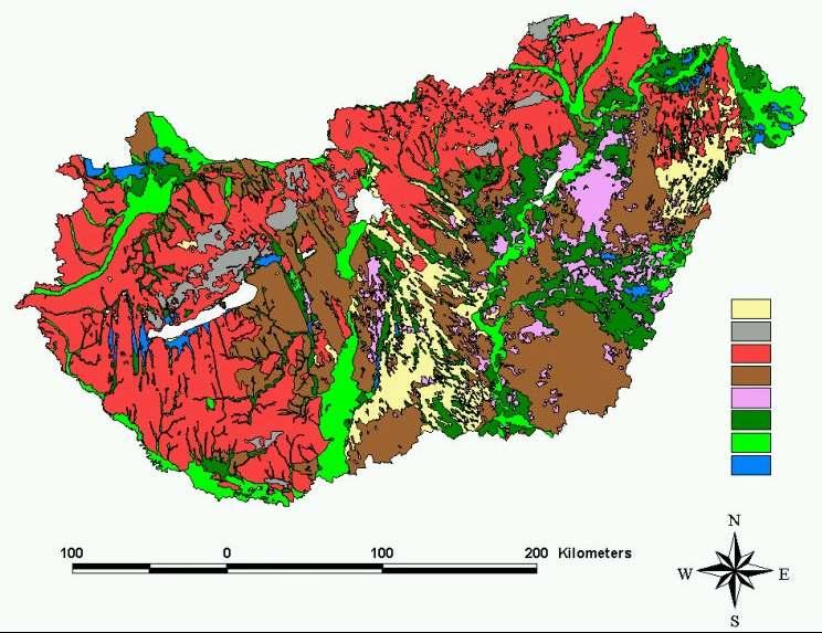 Magyarország talajainak fıtípusai Váztalajok Kõzethatású talajok