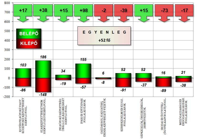 Az alkalmazotti csökkenésére számító vállalatok közül a legtöbb a mezıgazdasági, erdıgazdálkodási, halászati területen (18,3%) és a feldolgozóiparban (16,7%) mőködik.