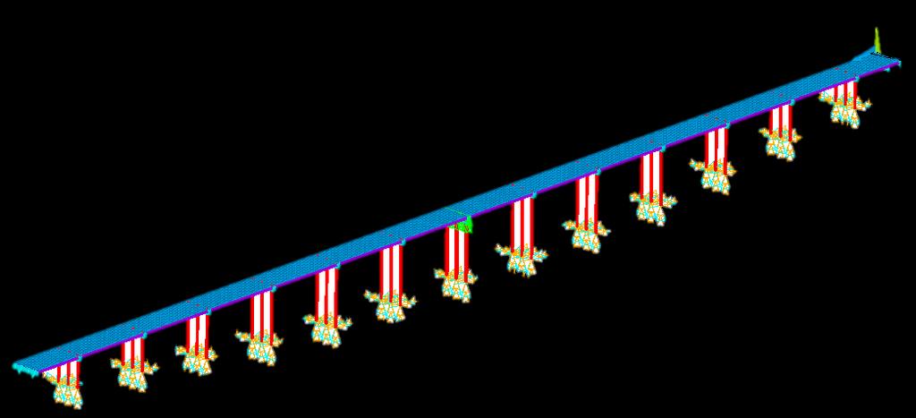 3. Numerikus modell (i) teljes hídszerkezet részletes statikai modellje (tervellenőrzés) - önsúly - zsugorodás - hőmérsékletváltozás - szélteher - fékező erő - hasznos teher modellek