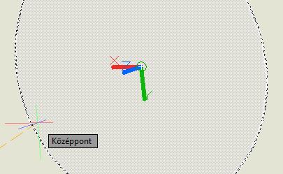 ábra: A tengely alapjának középpontja az FKR origója