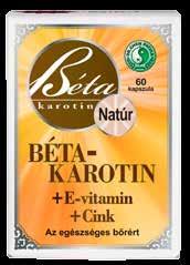 Béta-arotin + E-vitamin + Cink kapszula, 60 db Az egészséges bőrért.