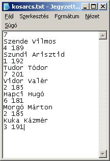 7.1. Adatok beolvasása szekvenciális szövegfájlból 7. Fájlkezelés 7.