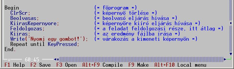 txt nevű egyszerű szöveges állomány első sora tartalmazza a megoldó nevét (Okos Tóni), második sorában pedig pontosvesszővel elválasztva legyen ott a