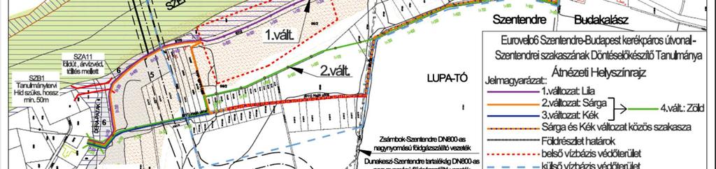 A korábban felmerülő lehetőségek közül a kiválasztott nyomvonal felel meg a legjobban a szakmai elvárásoknak, hiszen elkerüli a nagynyomású gázvezetéket és a