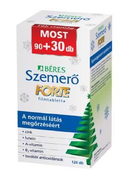 Béres Szemerő FORTE filmtabletta Téli csomag, 90+30 db (52,7 Ft/db) Belső védelem a normál látás megőrzéséért.