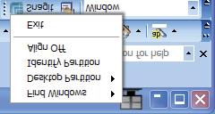 Címsor opciók Az Desktop partition (Asztal partíció) az aktív könnyen elérheti az asztalt, illetve bármennyi ablakot küldhet bármelyik partícióra anélkül, hogy áthúzná.