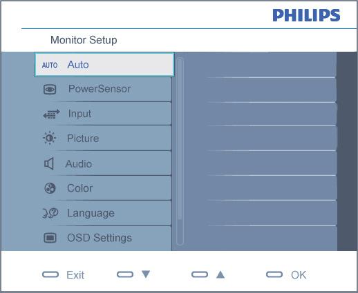 Az OSD leírása (On-Screen Display OSD)? a monitorok funkcióinak közvetlen Az alábbiakban található az OSD menü általános szerkezeti felépítése. Ezt szeretne módosításokat végezni.