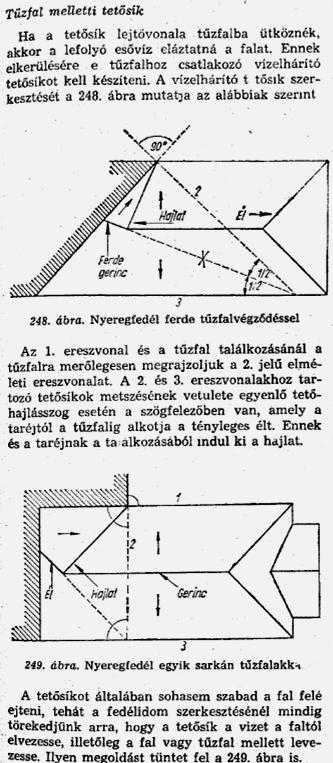 1 A tűzfalakkal lezárt nyeregtető feladatához Bevezetés Ehhez először tekintsük az 1. ábrát! 1 Itt azt szemlélhetjük, hogy hogyan lehet el - kerülni egy épület tűzfalának eláztatását.