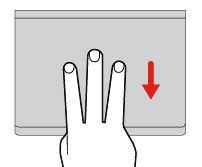 Háromujjas pöccintés felfelé A feladatnézet megnyitásához és az összes megnyitott ablak megjelenítéséhez helyezze három ujját az érintőfelületre, és vigye őket felfelé.