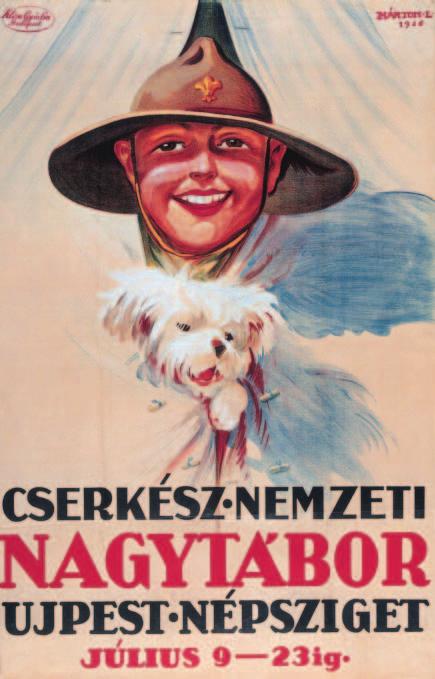 NEMZETI NAGYTÁBOR A magyar szövetségnek 1924-ben sike - rült látványosan kitörnie a nemzetközi elszigeteltségből, ami kor részt ve he - tett a dániai világtalálkozón (dzsemborin), ahol a gon do san