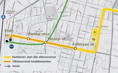 JOBB SZOLGÁLTATÁSOK HÁLÓZATBŐVÍTÉS 1-es villamos meghosszabbítása (10,7 Mrd Ft) Kivitelezés 2018 végéig Új átszállásmentes