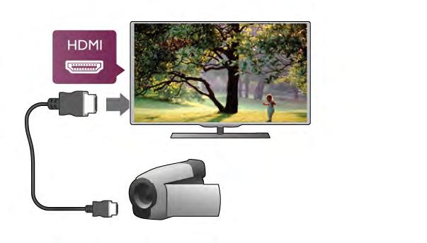 SCART adapter segítségével is csatlakoztathatja a videokamerát a TV-készülékhez.