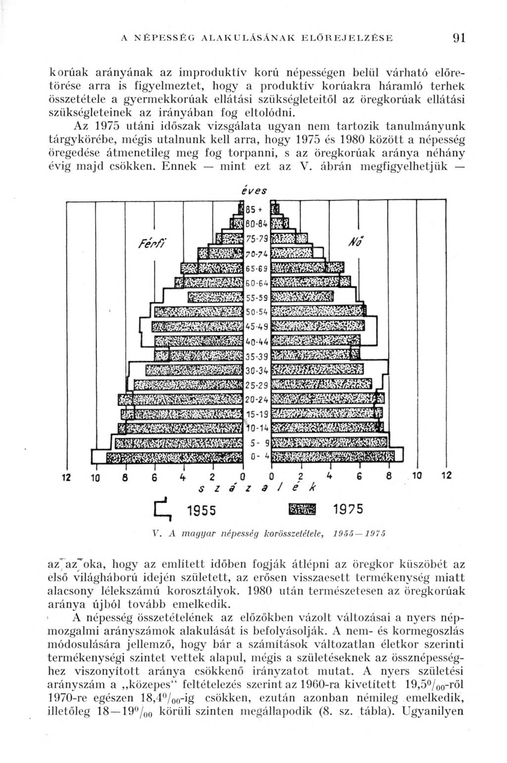 A N É P E S S É G A LAKULÁSÁNAK E L Ő R E J E L Z É S E 91 korúak arányának az improduktív korú népességen belül várható előretörése arra is figyelmeztet, hogy a produktív korúakra háramló terhek