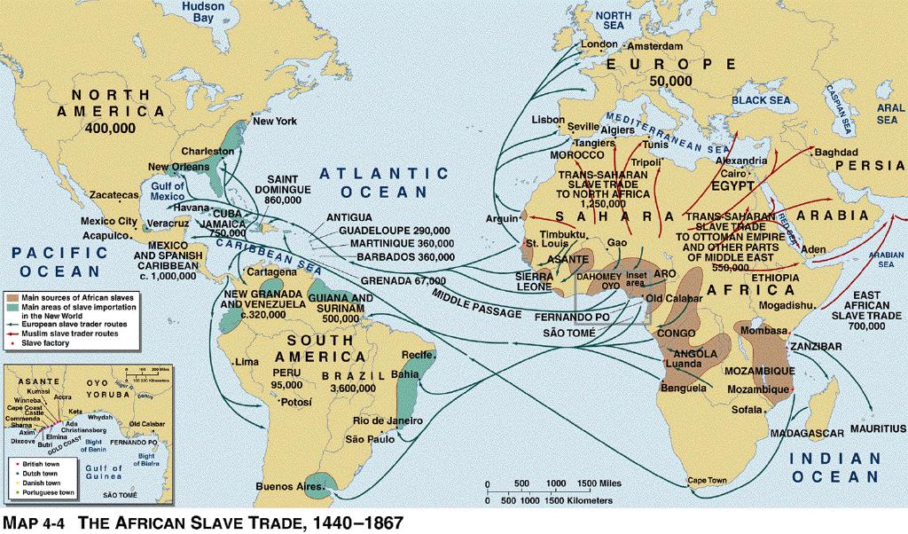 Az afrikai rabszolga-kereskedelem 1440 és 1867 között 650 és 1900 között mintegy 11-17 millió rabszolga az