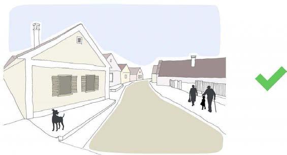 Tetőhajlás, Tetőforma A Karaktert alapvetően az utcára merőleges nyeregtetős, csonkanyeregtetős romfalas - a 40-45 fokos - kialakítású épületek
