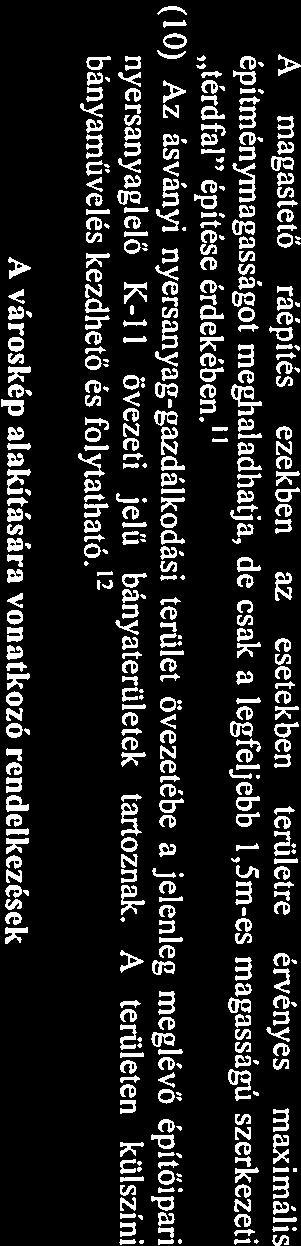 2 I 1 5 mes mgsságú szerkezeti jelenleg meglévő építőipri övezeti jelű bányterületek trtoznk. A területen külszíni A városkép lkításár vontkozó rendelkezések (1) Illeszkedési szbályok ) A 2/A.