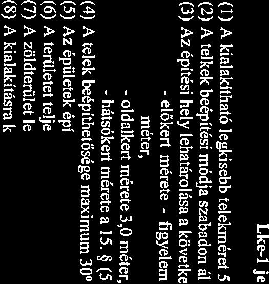 H telek mélysége nem éri el 30 métert, kkor 3,0 méter. H telek mélysége nem éri el 25 métert, kkor hátsókert mérete 0,0 méter és telekhtárr 4,0 mnél nem mgsbb tűzfls kilkítássl kerülhet építmény.