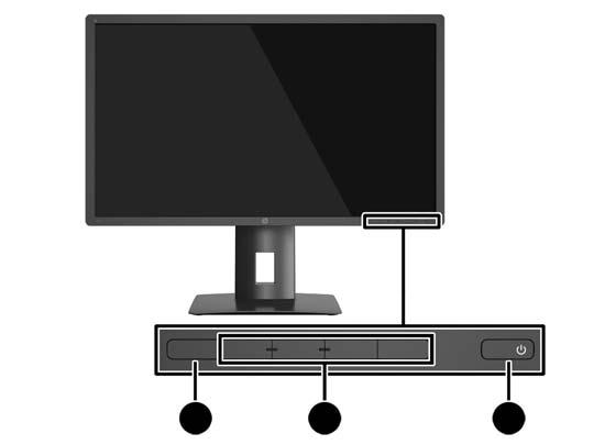 Az elülső panel kezelőszerveinek azonosítása Kezelőszerv Funkció 1 Menü gomb Megnyitja és bezárja a Képernyőmenüt.
