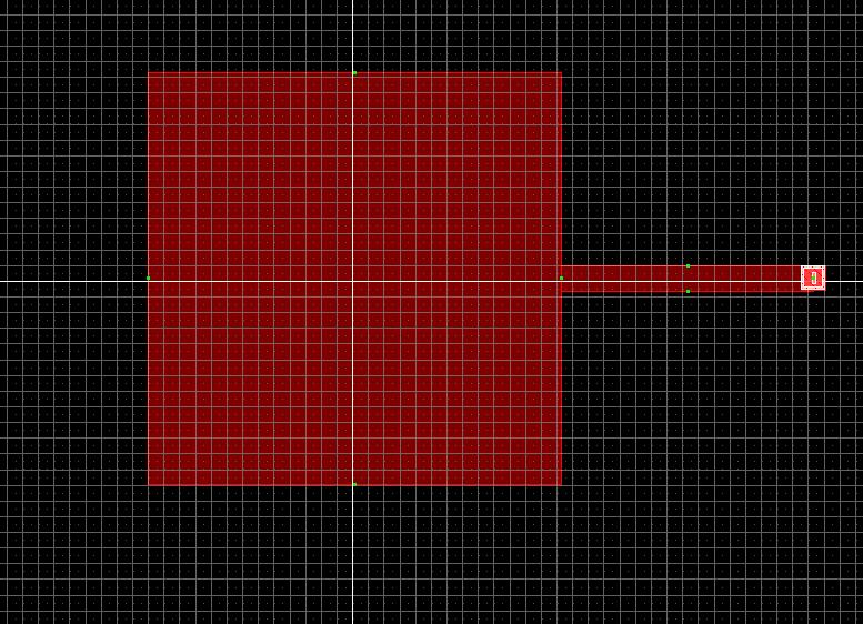 Antennaszimuláció - geometria berajzolása 36,8 mm 22,546 mm 36,8 mm