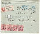 Franked with two 3-, and one 15 black-numbered krajcár stamps. With a postal delivery coupon. Kikiáltási ár: 4.000 Ft 1899.10.09.