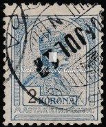 Turul 2 Korona stamp with 11 1/2 perforation, original gum and inspection sign on the back.