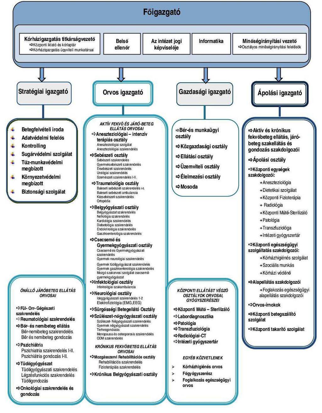 7. AZ INTÉZET SZERVEZETI TAGOZÓDÁSA, ORGANOGRAM