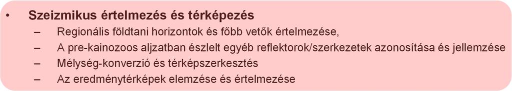 Főbb munkafázisok Adatbázis építés (a DiPex felhasználásával) Releváns (aljzatot elérő) kutak adatainak összegyűjtése o magadatok: földtan-petrofizika, teszt-adatok, T-D összefüggések, deviáció, LAS