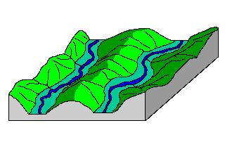 Maturus stádium csökken a folyók esése, oldalazó erózióba kezdenek, oldalvölgyeik felszabdalják a völgyközi hátakat.