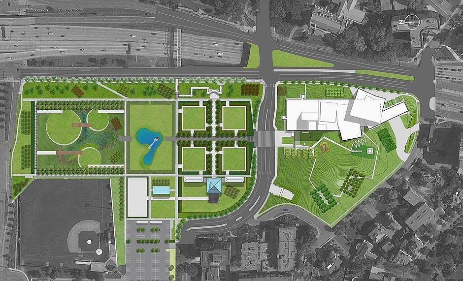 Arts (Norman Foster, REX/OMA) Tájképei: mezők az építészeti