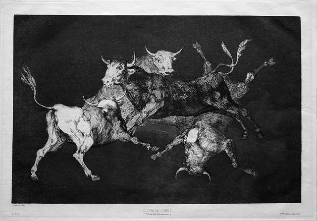 Francisco de Goya (1746-1828): Raining bulls (rain