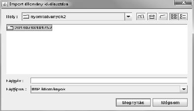 kell jelennie az elkészített T1041 importfájloknak, s kiválasztható a megfelelő, melyet importálni szeretne.