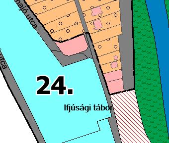 -ú belterületi telek Üh üdülőterületként történő jelölése javasolt infrastruktúra fejlesztése nélkül, mivel a hatályos kerületi szabályozási terv is már üdülőterületi építési övezetbe sorolja.