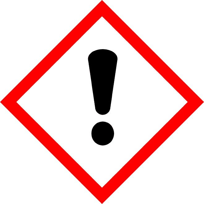 Veszélyt jelző piktogramok : Figyelmeztetés : Figyelem figyelmeztető mondatok : H226 Tűzveszélyes folyadék és gőz. H315 Bőrirritáló hatású. H317 Allergiás bőrreakciót válthat ki.