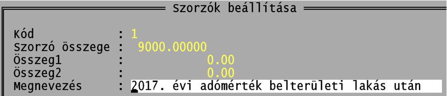 9. Üres szorzó kód megnevezés SZORZO.SZORNEV mező kitöltése Javítandó felület elérése: Onkado 5.3.