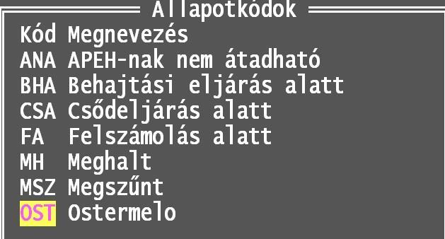 folytató adószámmal rendelkező magánszemély (GFO=233) törzsadatainak beállítása: - Vállalkozó (I), Önadózó - Magánszemély (1) - könyvvezetés; egyéb bev.