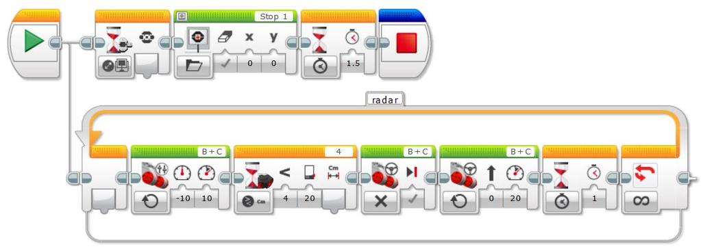 3. Fejleszd tovább a Radar programot(alap feladatot, ne a már továbbfejlesztettet!), melyet már az előző alkalmak egyikén elkészítettél!